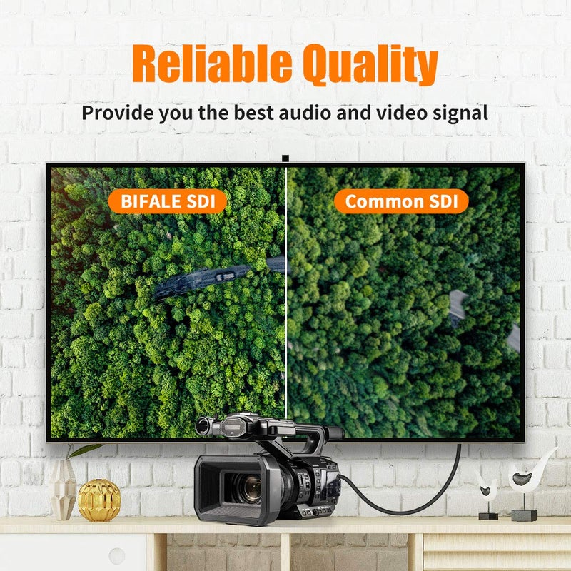 BIFALE 25ft 3G HD-SDI Heavy Duty BNC to BNC 75 Ohm 1080P Video Coaxial Cable for CCTV Systems - Image 2